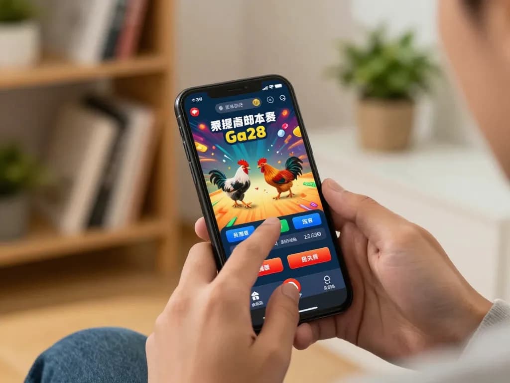 Experience thrilling đá gà Ga28 action on a smartphone screen showcasing live betting excitement.