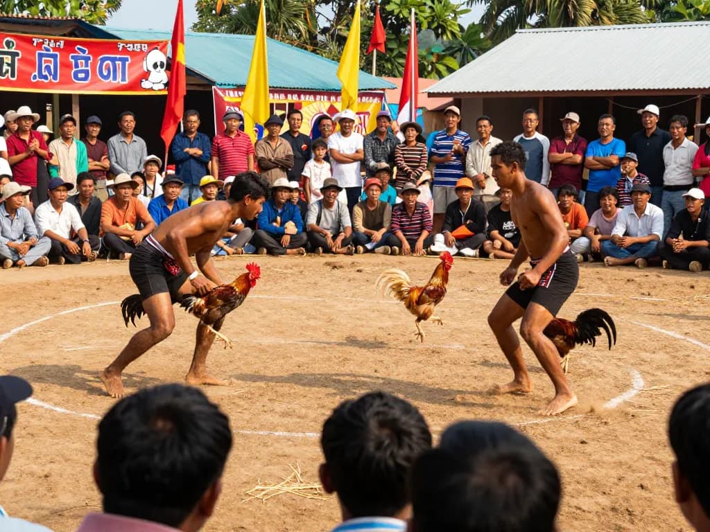 Xem đá gà Thomo hôm nay đầy kịch tính trong một đấu trường sôi động với những khán giả nhiệt tình