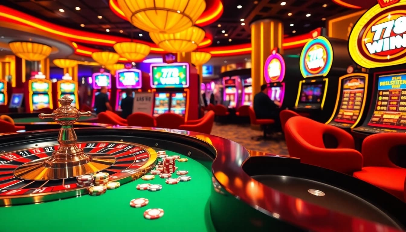 Engage in thrilling gameplay at 78 Win featuring vibrant casino tables and exciting gambling action.