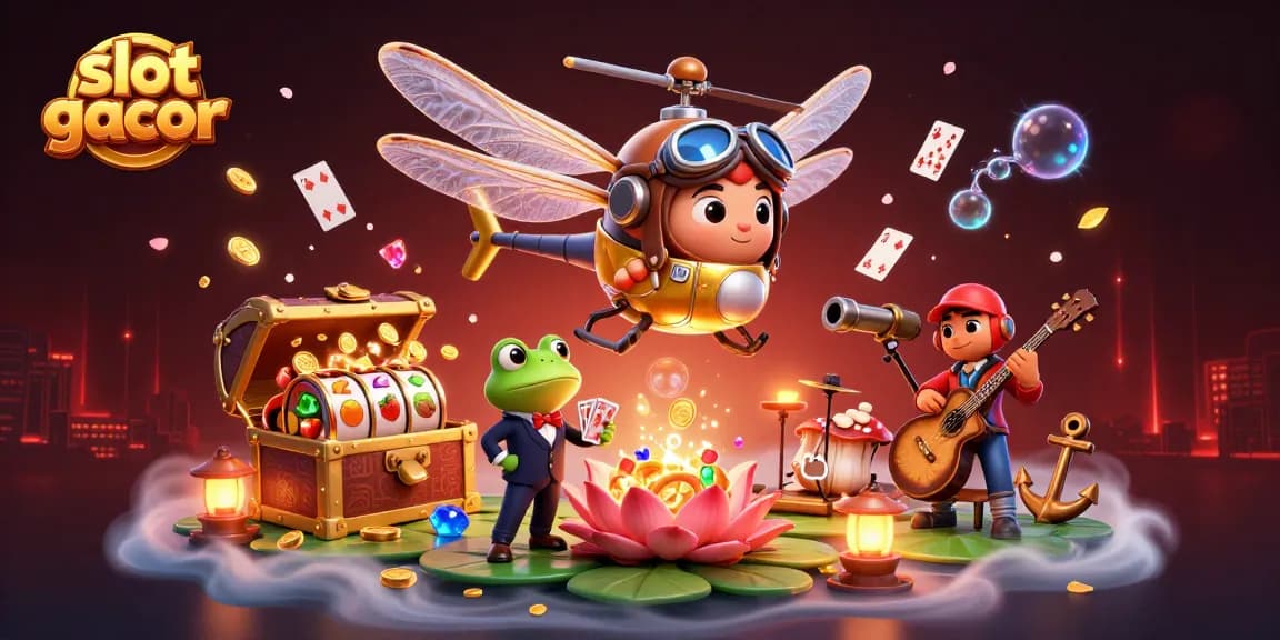Experience the thrill of slot gacor with vibrant 3D characters and elements in a captivating casino scene.