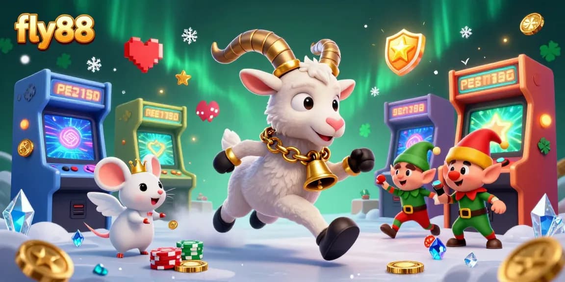 Engage with fly88 in a vibrant 3D scene as cartoon characters and colorful casino elements create an exciting gaming atmosphere.