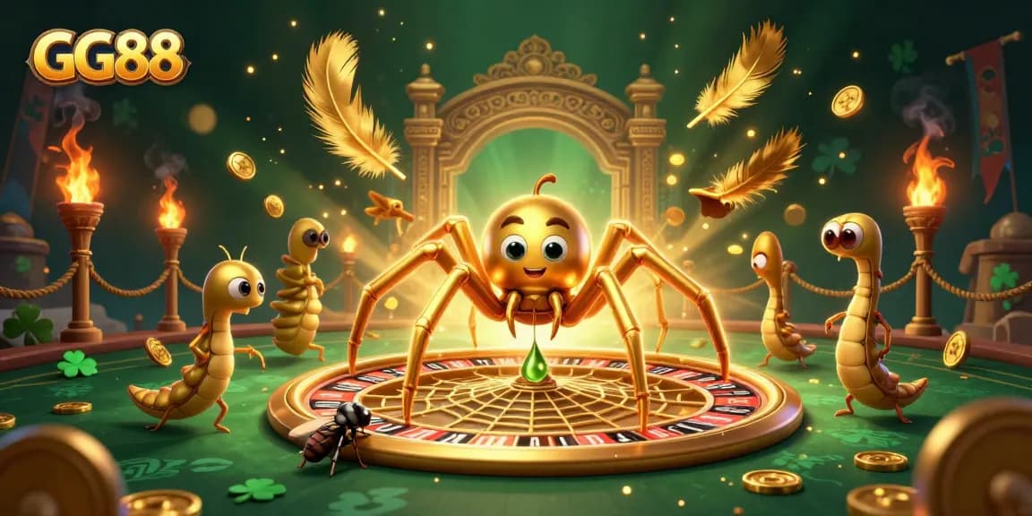 Experience thrilling bets and vibrant action with GG88’s golden roulette and animated characters.