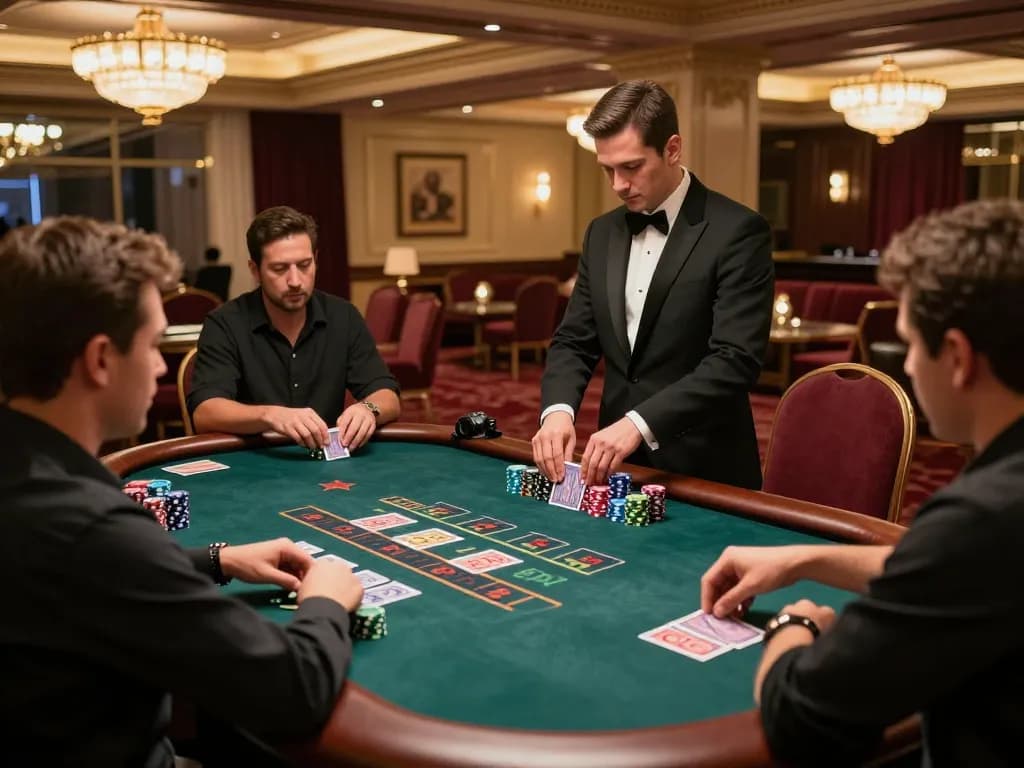Exciting live blackjack gameplay at Luckywinz Casino with focused players and professional dealer.