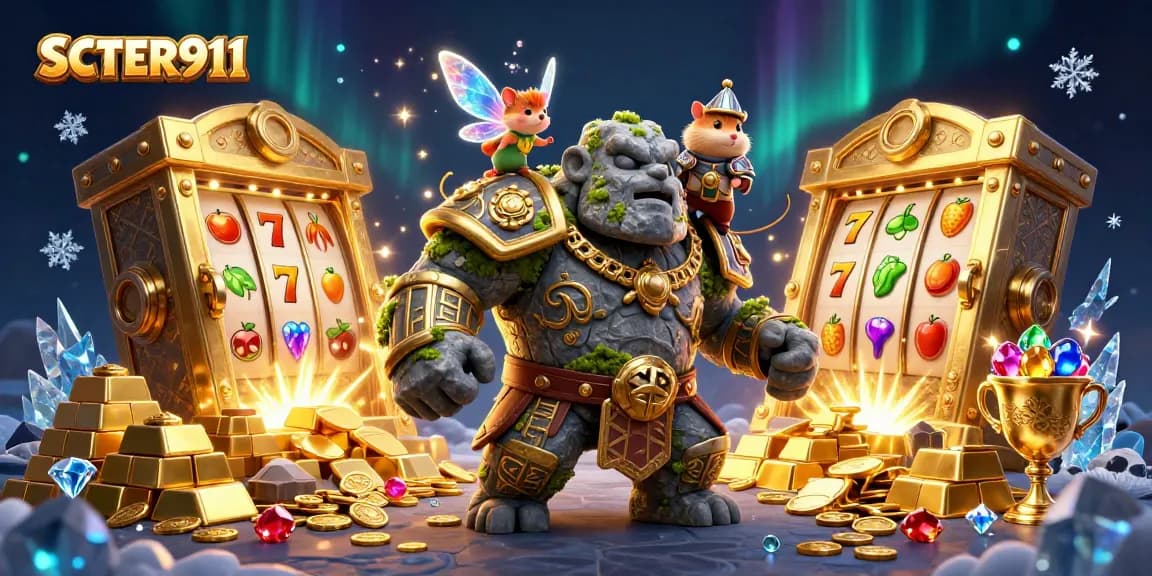 Join SCATTER911 to explore thrilling jackpot adventures with magical golem guardians and treasures!