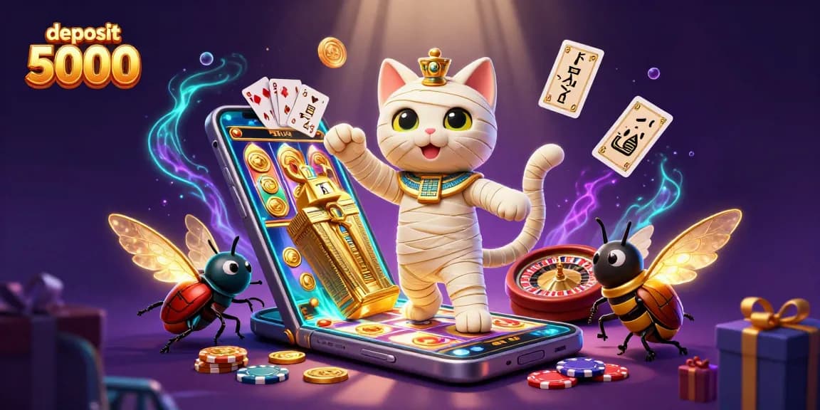 Serunya bermain slot deposit 5000 dengan karakter unik dalam suasana kasino yang dinamis.