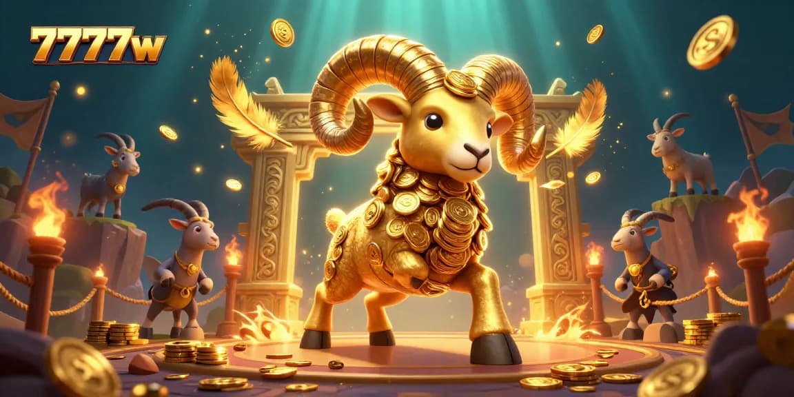 Experience thrilling gameplay at 7777w with the golden ram charging through an unforgettable casino scene.