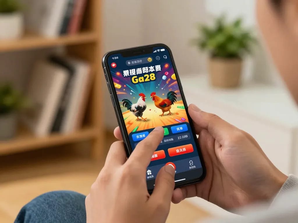 Experience thrilling đá gà Ga28 action on a smartphone screen showcasing live betting excitement.