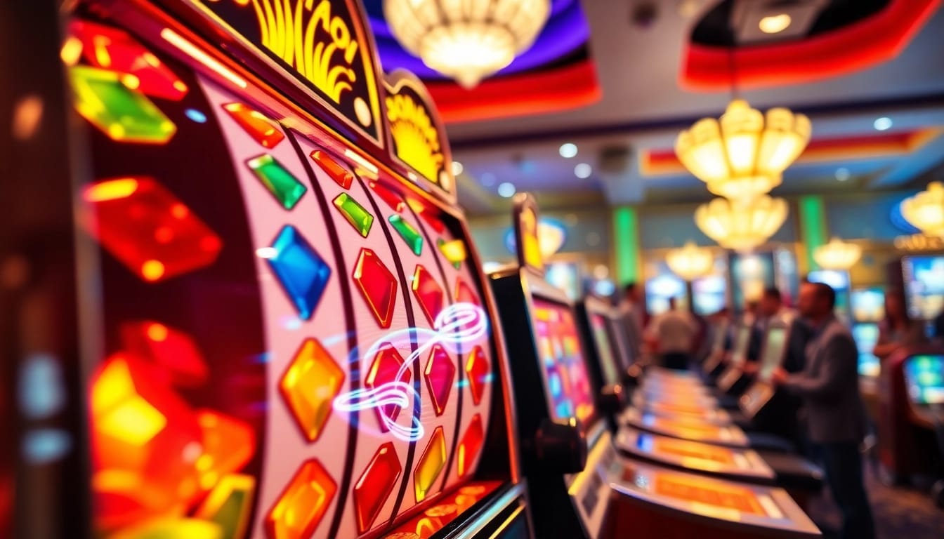 Slot gacor machine captivating players with bright reels and winning moments di kasino.