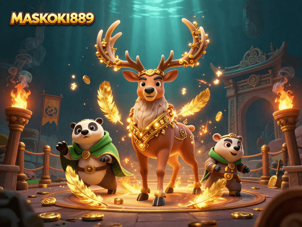 Engage in magical gameplay with MASKOKI889, featuring enchanting characters and vibrant gaming elements.