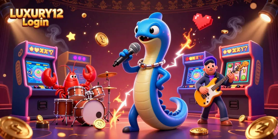 Experience the exciting world of LUXURY12 Login with a dynamic underwater casino scene featuring electrifying characters.