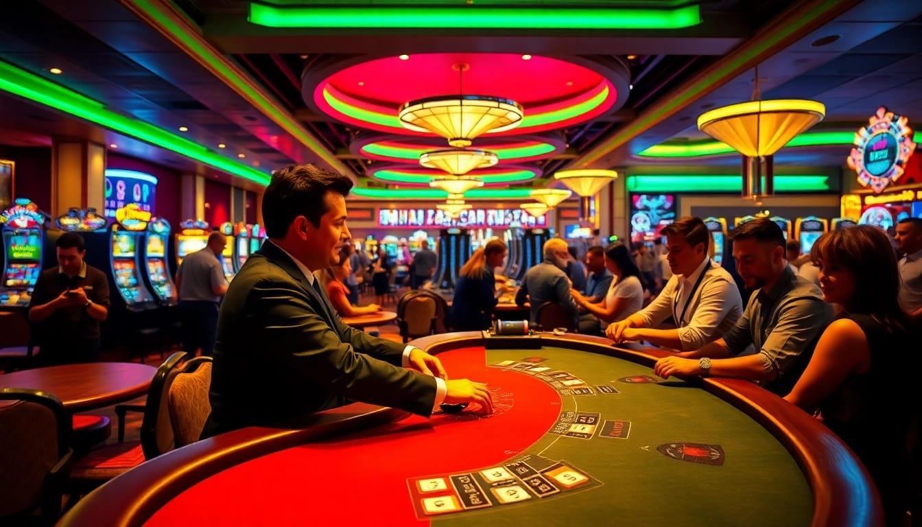 Menangkan permainan situs gacor di meja blackjack yang ramai dan penuh warna.