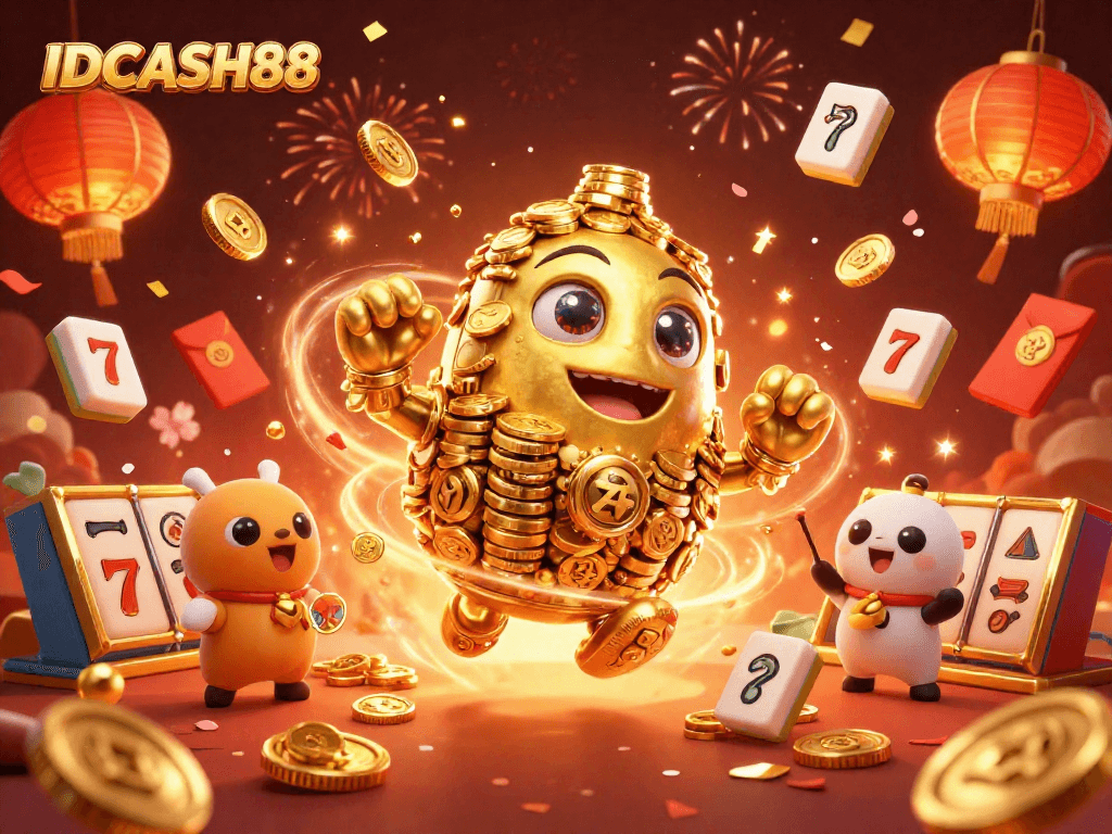 Spin and win big with IDCASH88 in an exciting casino adventure featuring a golden golem!
