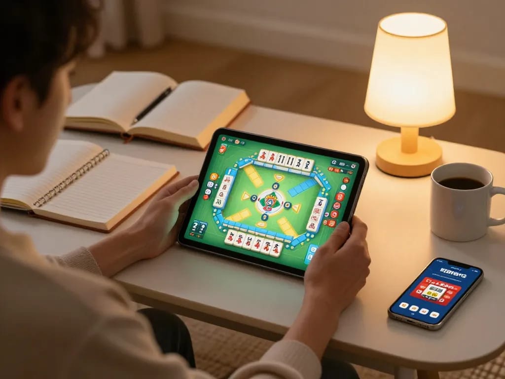 Pemain merencanakan mahjong ways 2 pola menang malam selama sesi permainan santai di malam hari
