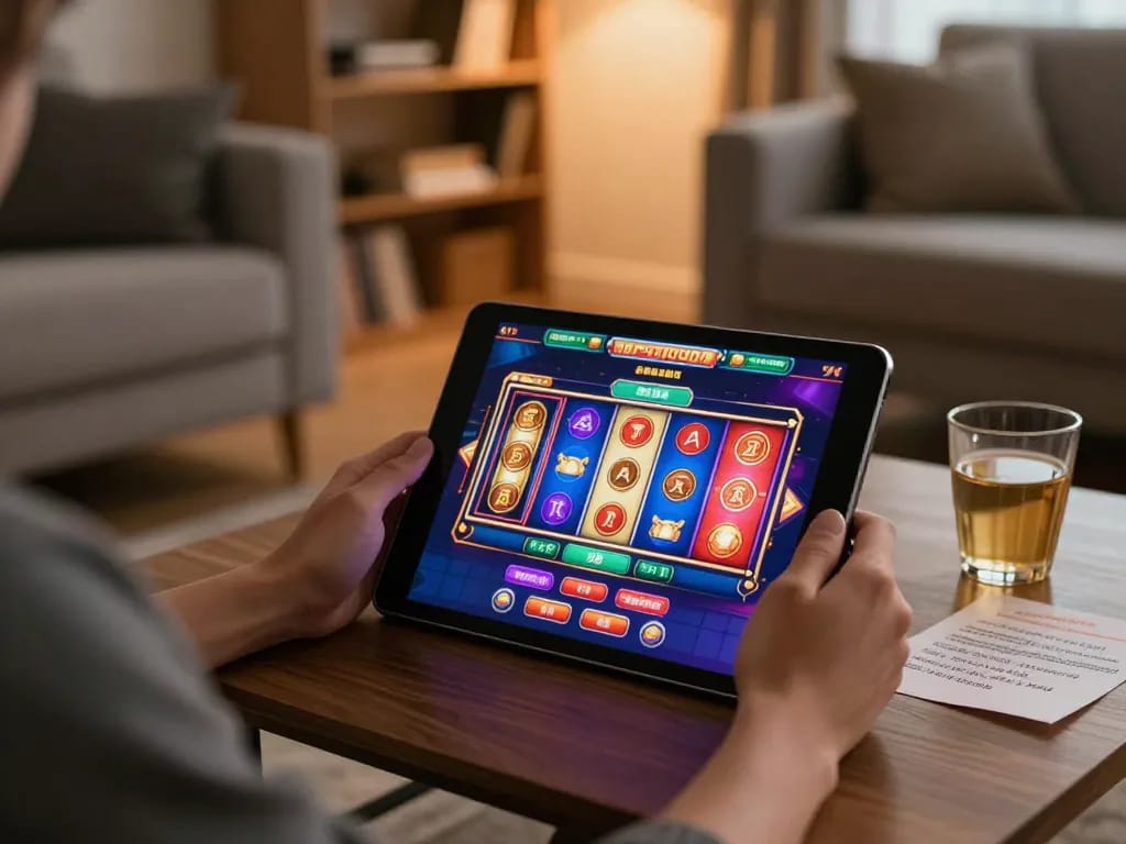 Pemain menikmati permainan kasino online menarik dari OKESLOT di lingkungan rumah yang nyaman.