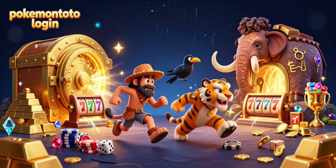 Engage with the pokemontoto login scene showcasing a vibrant prehistoric casino adventure.