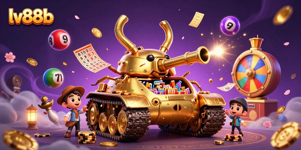Experience thrilling games at lv88b with a vibrant mini-casino inside a golden beetle tank.