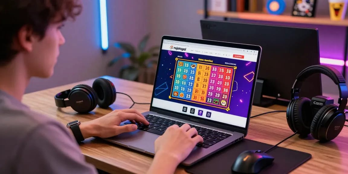 Pengguna aktif rajatogel di ruang kerja modern dengan grafik permainan online yang menarik.