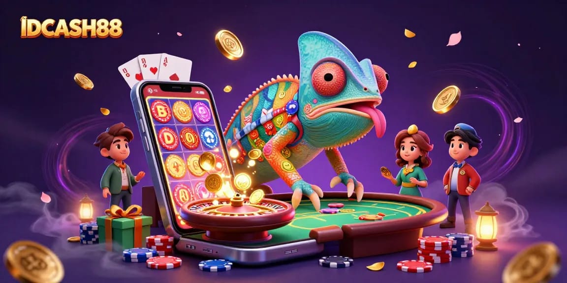 Spin golden coins at IDCASH88 while enjoying vibrant 3D casino games in a magical atmosphere.