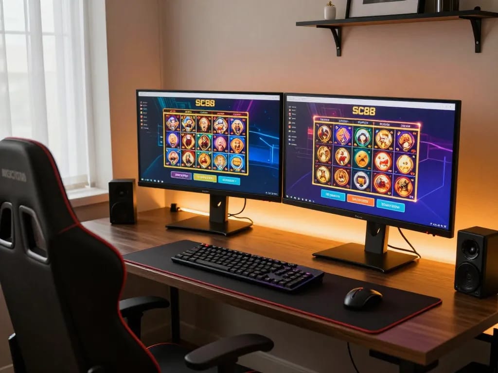 Engage with SC88 thrilling online casino experience through immersive gaming setup.