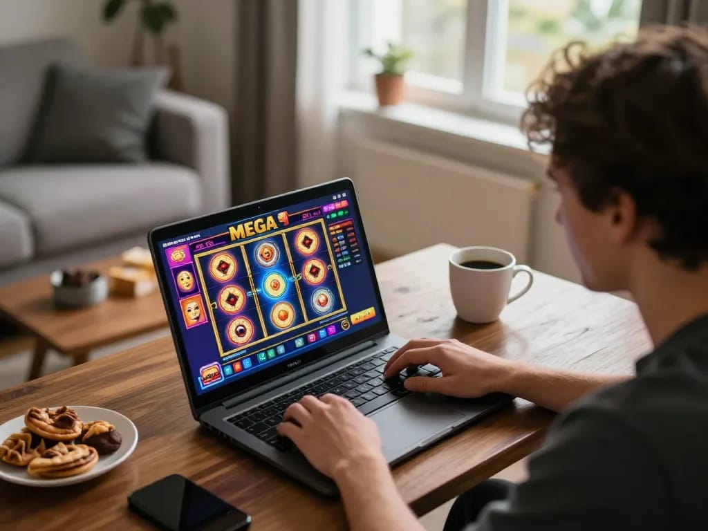 Pengalaman bermain yang menarik pada mega slot di rumah, menampilkan pengalaman perjudian online yang mendalam