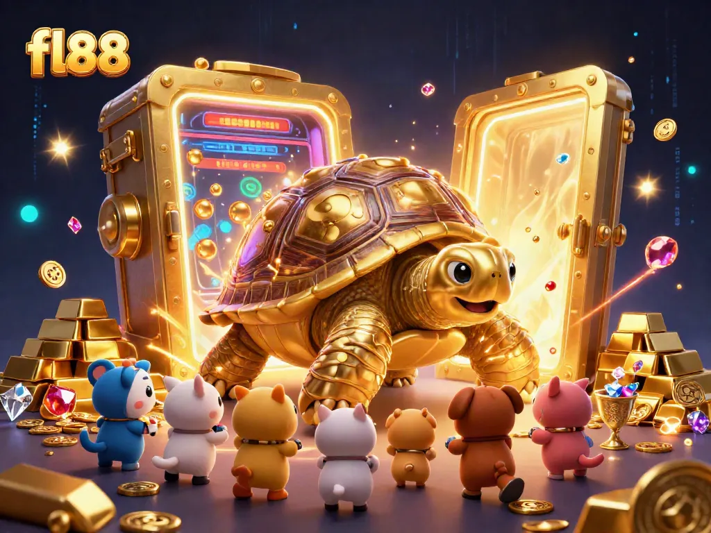 Join the fun at fl88 with a colossal golden tortoise pinball machine and treasure vaults.