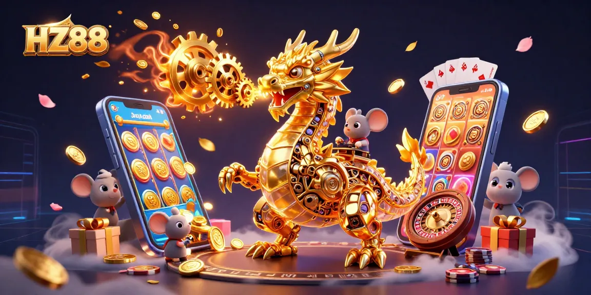 Experience thrilling wins at HZ88 with exciting slot games and vibrant casino illustrations!