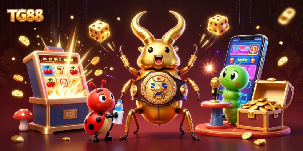 Experience winning excitement at TG88 with a boxing beetle and casino games exploding in action.
