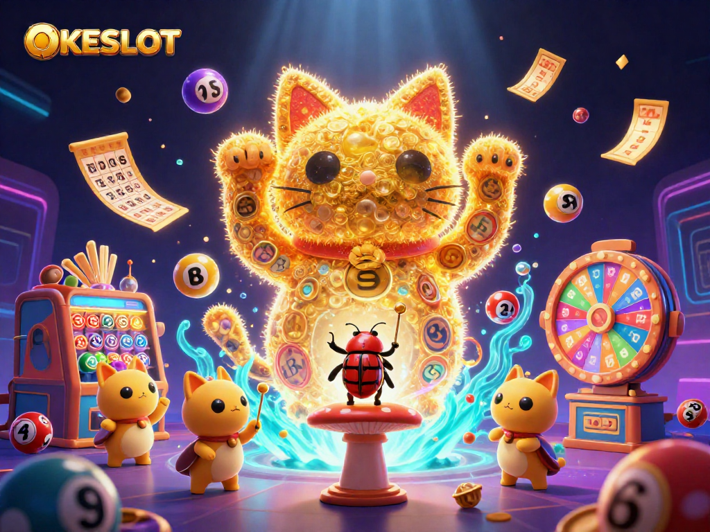 Mainkan permainan slot di OKESLOT dengan suasana penuh keberuntungan dan elemen menarik.