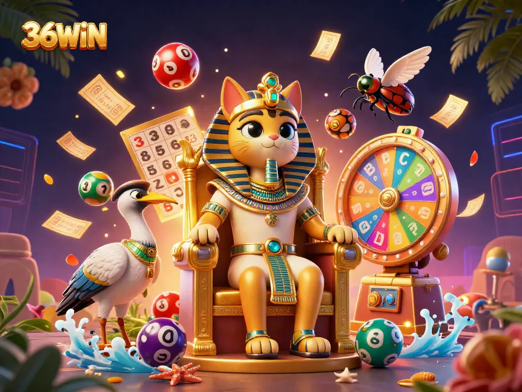 Experience thrilling moments with the vibrant 36WIN-themed 3D casino illustration full of excitement!