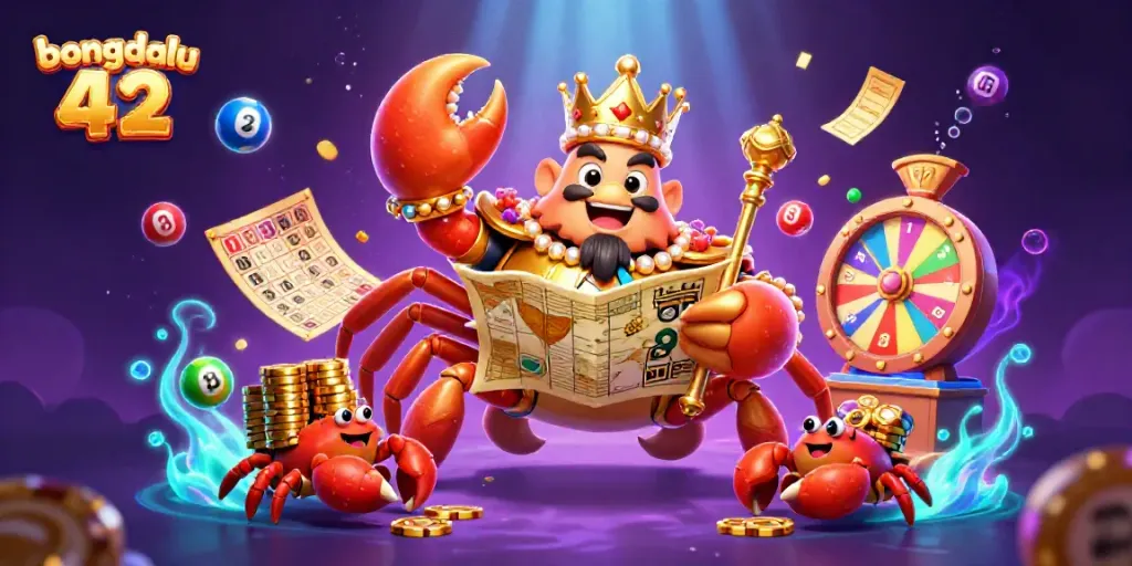Experience the excitement of bongdalu 42 with our vibrant 3D scene of a golden crab emperor.