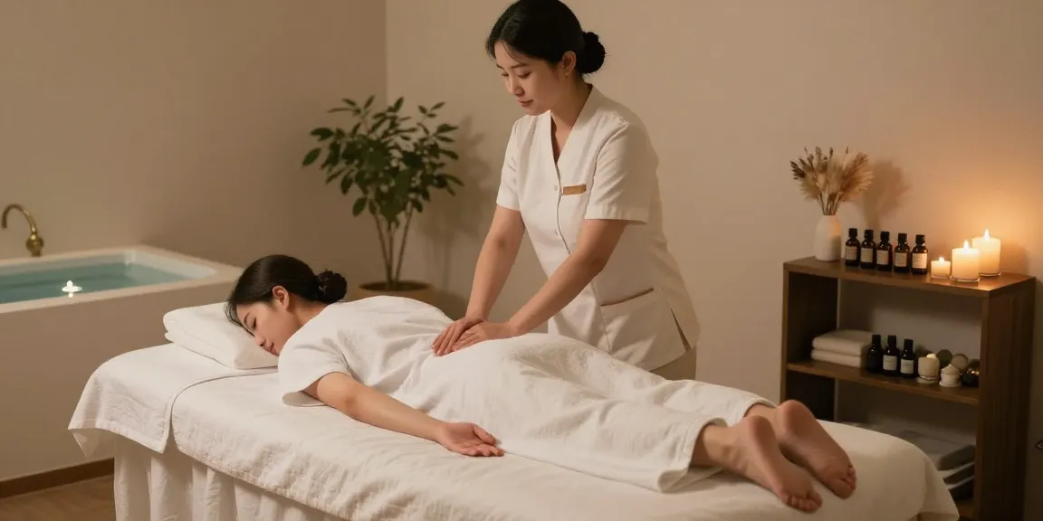 Relaxing 성남출장안마 session in a tranquil massage therapy room with soothing ambiance and professional therapist.