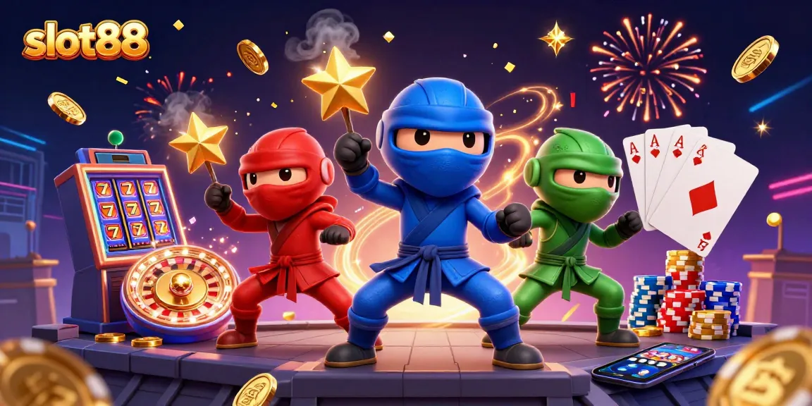 Experience slot88 thrills with vibrant chameleon ninjas showcasing jackpot spins and exciting wins.