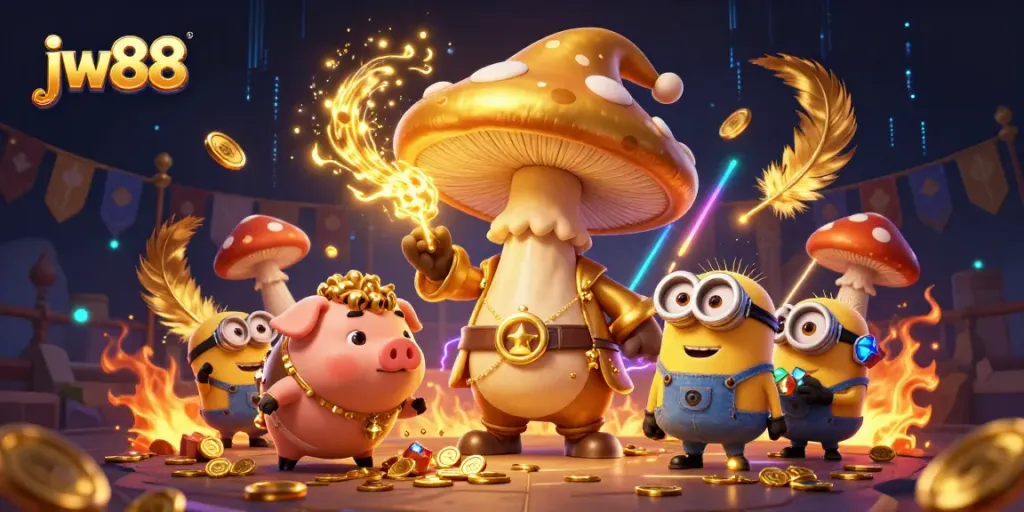 Experience winning moments with jw88's magical illustration of a golden wizard and treasures.
