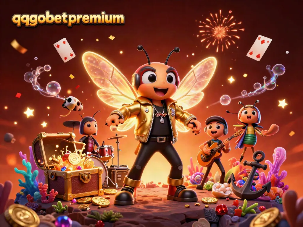 Experience immersive gaming with qqgobetpremium, featuring a rock star scene with lively characters and thrilling elements.