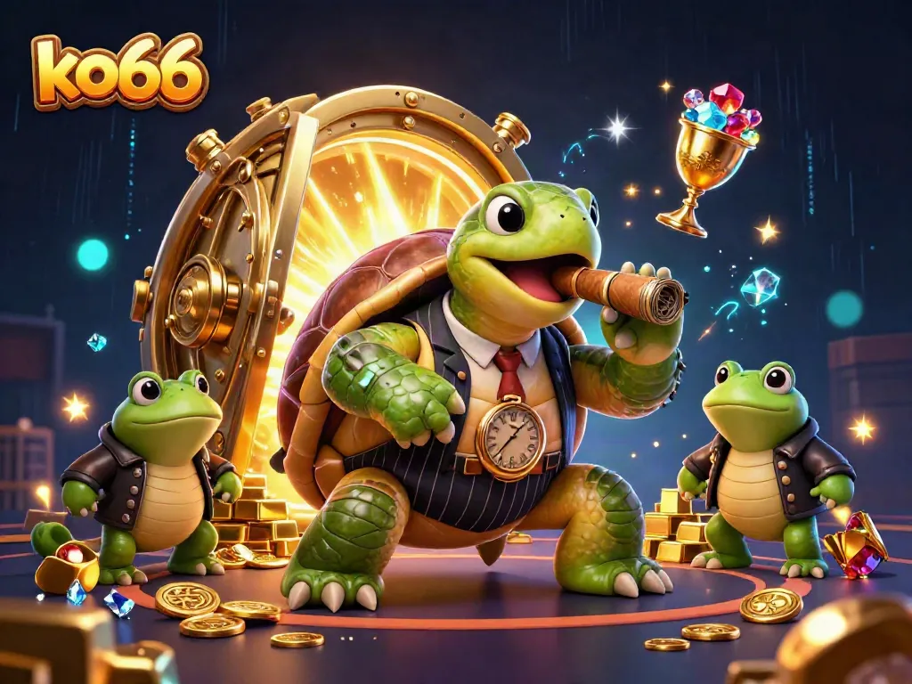 Engage in thrilling adventures at ko66 with a vibrant 3D casino-themed illustration showcasing excitement and rewards.