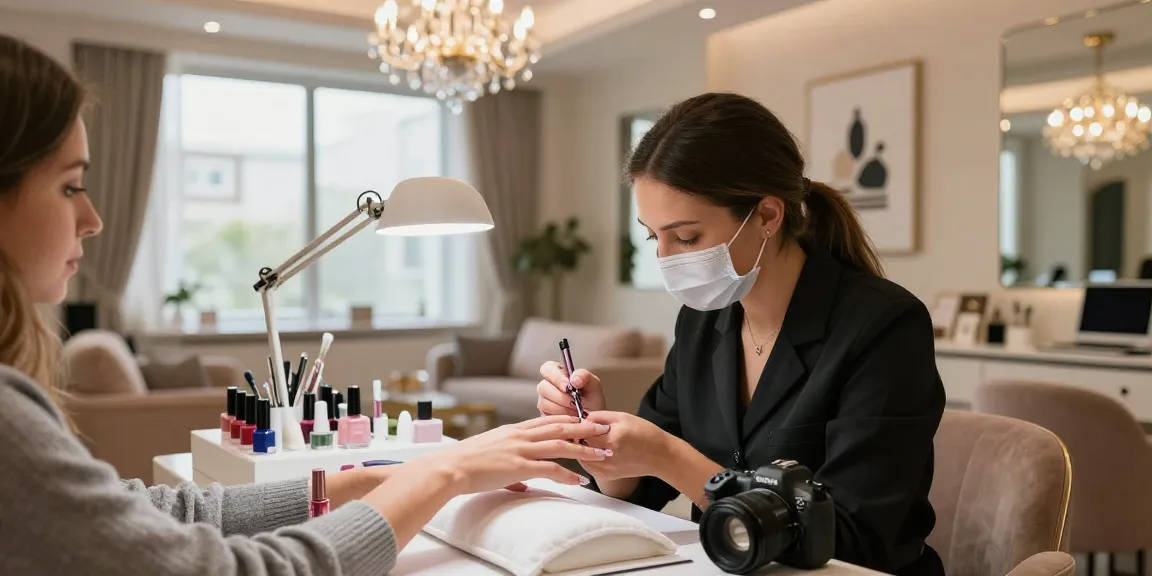 Pengalaman mewah di salon kuku dengan LUXURY12, manikur bertema elegan dan suasana nyaman.