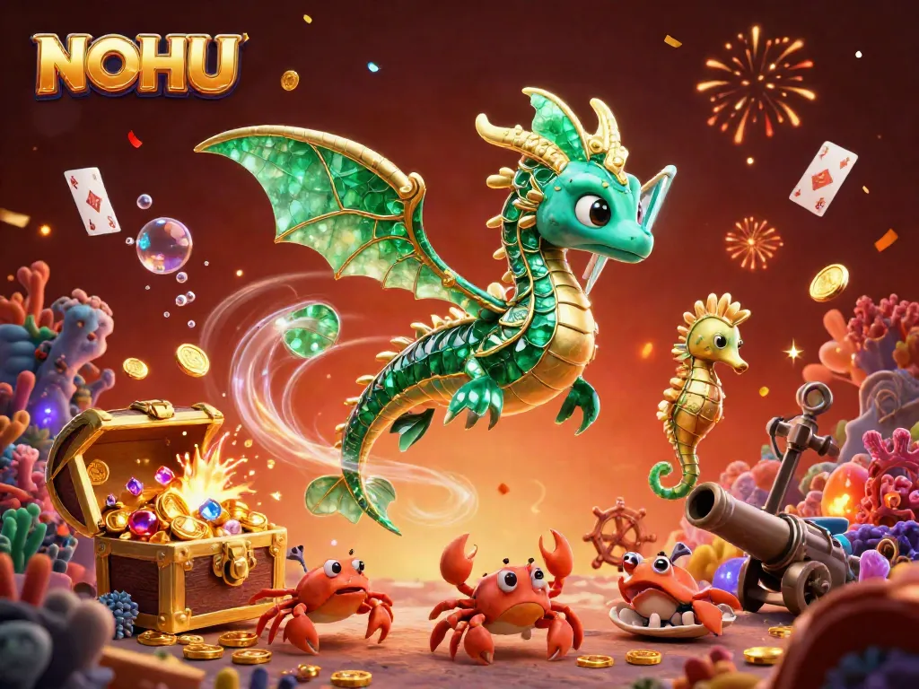 Experience the enchanting NOHU world with vibrant characters and exciting gaming elements in this captivating illustration.