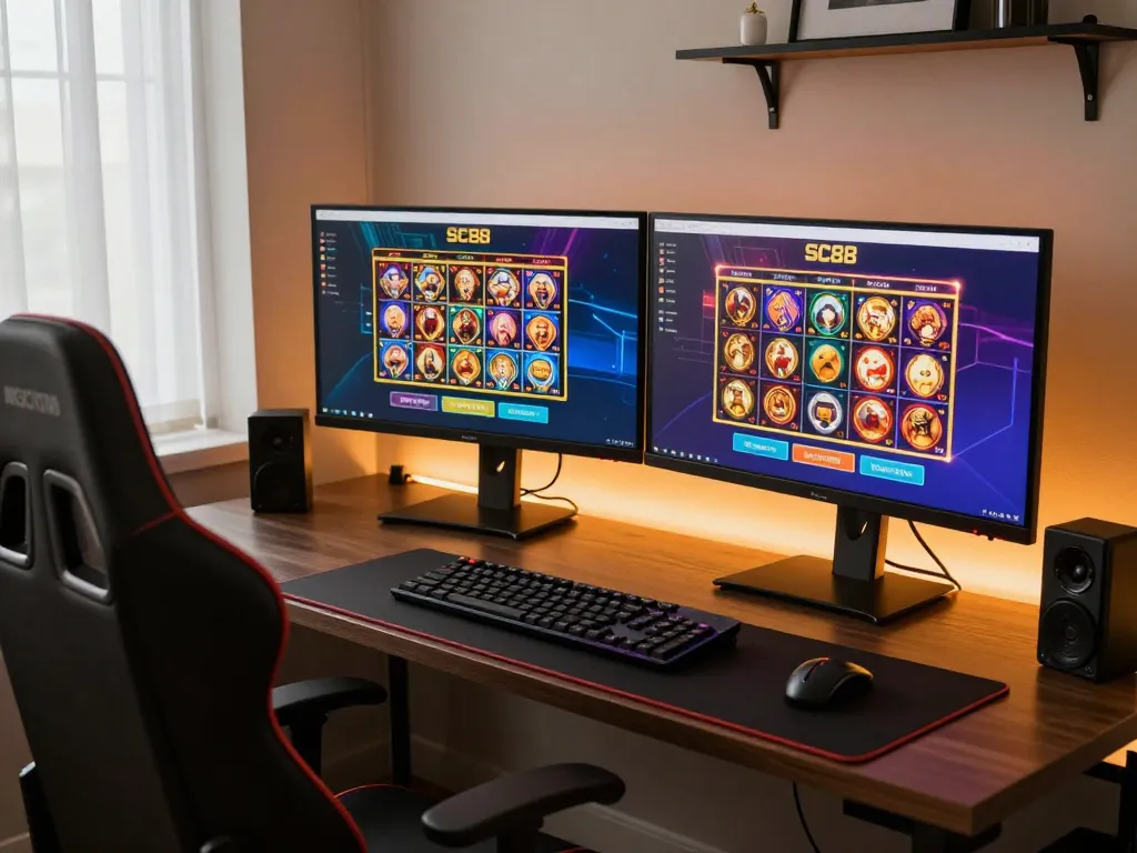 Engage with SC88 thrilling online casino experience through immersive gaming setup.