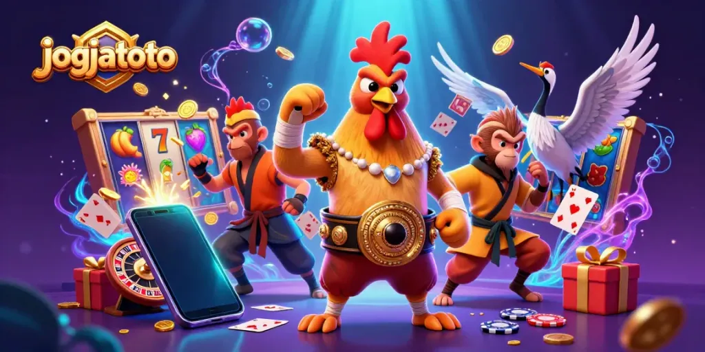 Engage in casino adventures with jogjatoto’s vibrant 3D scene featuring dynamic characters and exciting gaming elements.