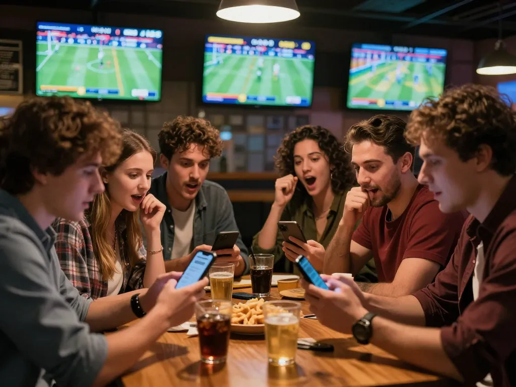 Experience thrilling sports betting with SIS4D in a lively bar atmosphere.