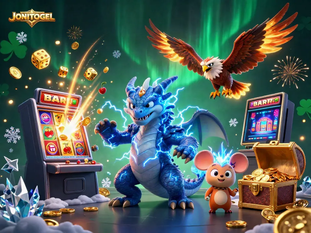 Experience the thrill of JONITOGEL with winning slot machines and vibrant gaming elements.
