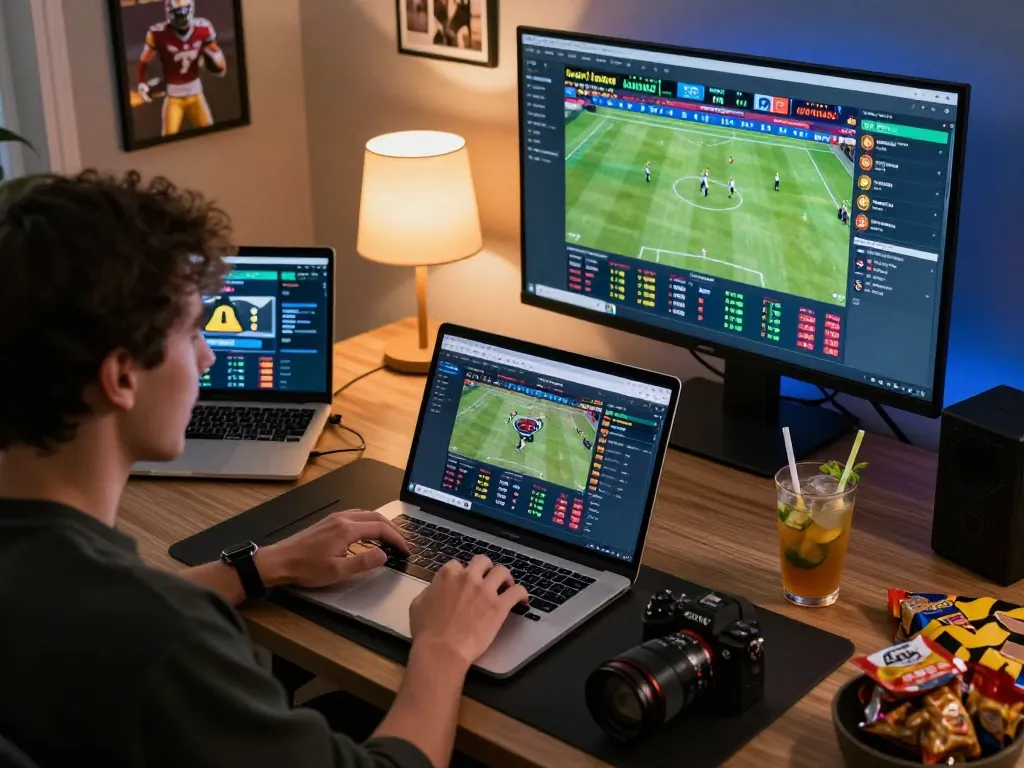 Berinteraksi dengan pengaturan taruhan olahraga online alexis500 yang menampilkan analisis odds langsung.