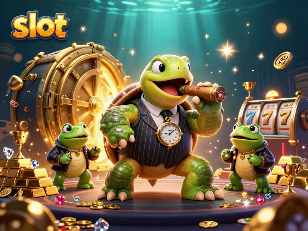 Permainan slot dengan selera gaya kasino dikelilingi harta karun yang bersinar di RUPIAHSLOT88