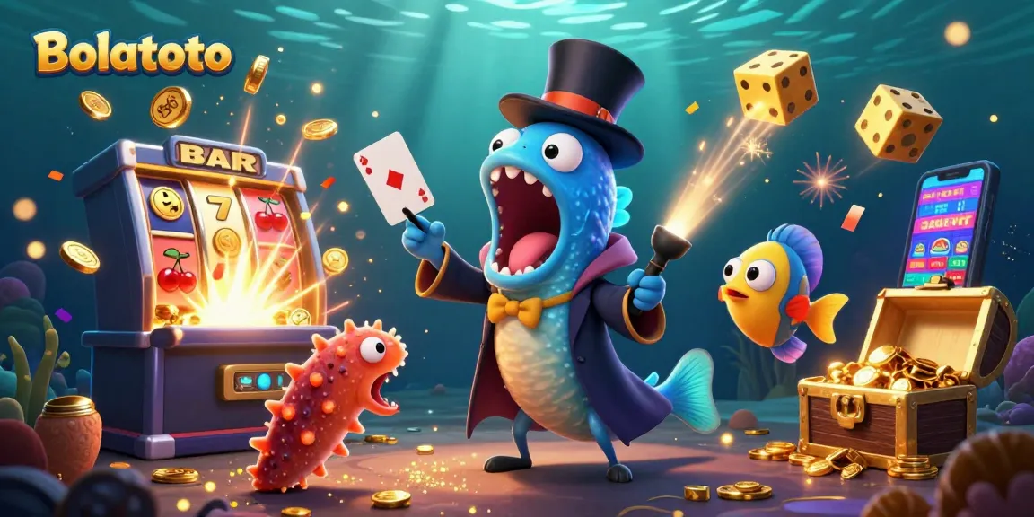 Bolatoto showcases a deep-sea gulper eel magician enchanting players in a vibrant casino scene.