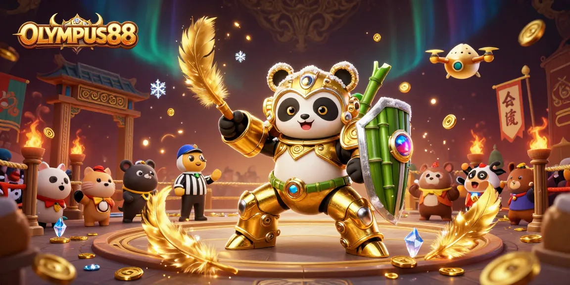 OLYMPUS88 memberi pengalaman bermain slot dengan panda emas dalam arena yang megah.