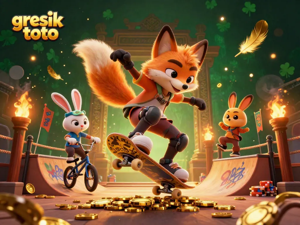 Experience exciting gameplay with gresik toto, highlighted by vibrant casino-themed elements and dynamic characters.