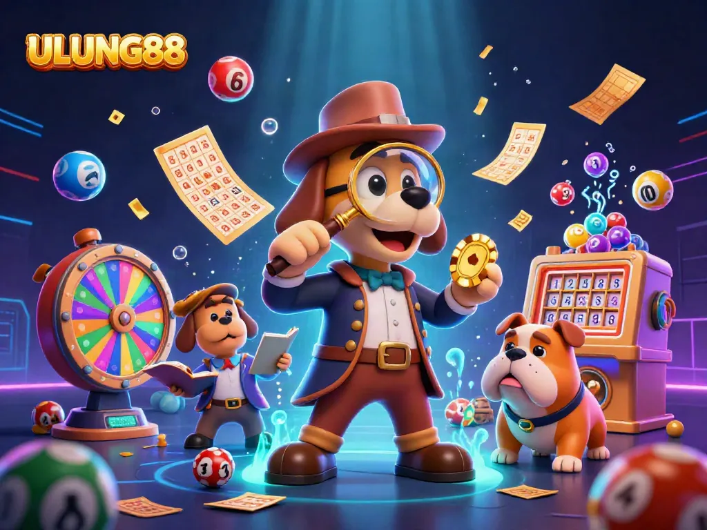 Engage with ULUNG88's exciting gambling experience featuring vibrant casino elements and unique characters.