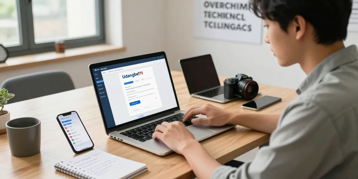 Aplikasi Udangbet11 di dalam ruangan modern, pengguna mengatasi masalah login dan gangguan aplikasi dengan fokus.