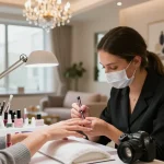 Pengalaman mewah di salon kuku dengan LUXURY12, manikur bertema elegan dan suasana nyaman.