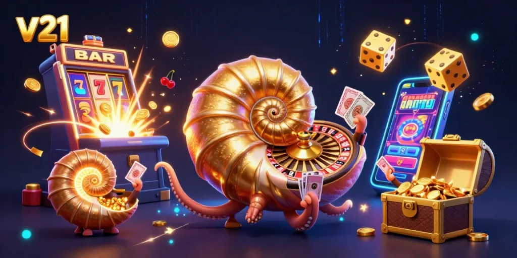 Menangkan jackpot dengan v21 dalam pesta kasino yang penuh warna dan energik.